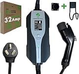 PRIMECOM.TECH Level 2 Electric Vehicle (EV) Charger Amperage Adjustable (10Amp - 16Amp - 20Amp - 24Amp - 32Amp) 30Ft Cable EVSE Plug-in Hybrid (50 FT, 10-50P)