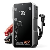 LUCKFIRE M7 SmartIgnition Jump Starter with Air Compressor, TÜV Certified 12V Car Battery Booster Pack, Portable Tire Inflator, Jump Box, 60Wh Power Bank, for 10L Gas and 8.5L Diesel
