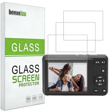 bemuntee Screen Protector For Kodak Pixpro FZ55,FZ45,FZ43, [3 Pack] Tempered Glass with 9H Hardness, Anti-Scratch, Bubble-Free