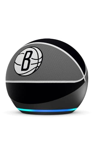 Amazon Echo Dot (newest model) | Officially Licensed NBA Limited-Edition | Brooklyn Nets