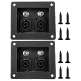 ibasenice 2pcs Speaker Box Terminal Board - Square Speaker Box Terminal Cup with Screws - Multifunctional Loudspeaker Connectors - Easy Installation for Stereo Use