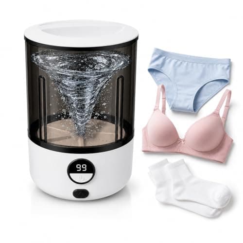 Portable Mini Washing Machine, 2L Underwear Washer for Socks, Baby Clothes & Delicates, Compact Travel Laundry Washer for Apartment, Dorm & RV Use –Gentle Wash, Lightweight & USB Rechargeable(No Spin)