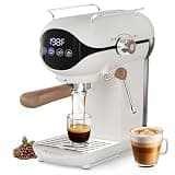 Nesskoko Espresso Machine with Steam Milk Frother Semi Automatic 20 Bar Compact White with Touch Screen for home Cafetera Espresso, Latte, Cappuccino, Americano, Macchiato