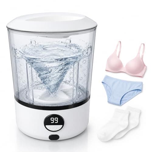 Portable Mini Washing Machine, 2L Underwear Washer for Socks, Baby Clothes & Delicates, Compact Travel Laundry Washer for Apartment, Dorm & RV Use –Gentle Wash, Lightweight & USB Rechargeable(No Spin)
