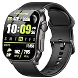 Poounur Smart Watch, 2026 Fitness Tracker 2.01" AMOLED Curved HD Full Touch Screen, IP68 Waterproof Watch Black, Compatible with iOS & Android for Daily Workout Business Gift