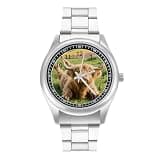 FodPand Mens Stainless Steel 3-Hand Analog Watch Easy Reader 40mm Dial