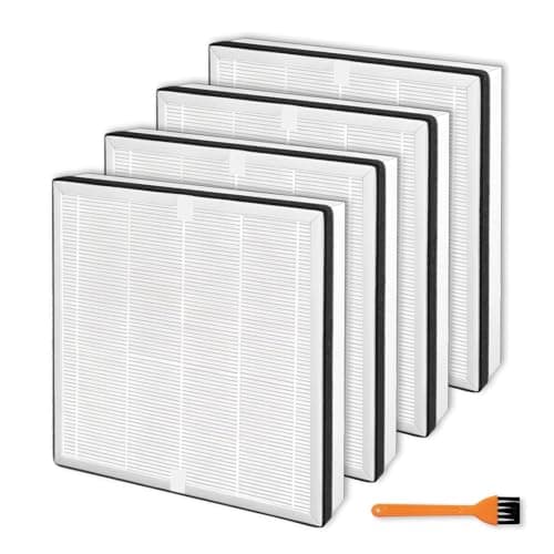 4 Pcs H7124 Replacement Filters Compatible with GoveeLife H7124 H712C Smart Air Purifier, Replace H7124-RF H712C-RF, H13 True HEPA Air Purifier Filter with Activated Carbon, High-Efficiency Filtration
