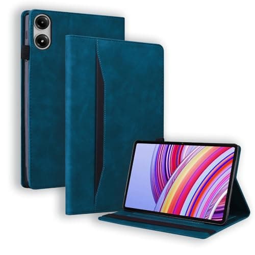 YBFJCE Case for Xiaomi Poco Pad M1 12.1 inch 2025, Folio Stand Cover PU Leather Flip Shell with Card Slot,Shockproof Protective Case for Xiaomi Poco Pad M1 2025 Tablet, Blue