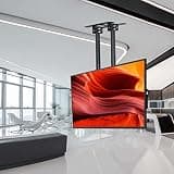 Ceiling TV Lift - Adjustable Height Double Pole Single Screen TV Mount, Tilt Telescopic Ceiling TV Mount Bracket