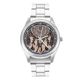 FodPand Mens Stainless Steel 3-Hand Analog Watch Easy Reader 40mm Dial