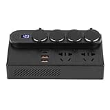 Omquot 200W Car Power Inverter Efficient Current Transformer for Multiple Devices In Car Travel Material:ABS+PC,Color:As Pictures