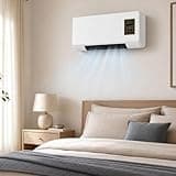 Portable Wall Mounted Air Conditioner 2 in 1 1800w Mini Cooler Heater Fan Combo with Remote, Compact Quiet Cooling System for Small Room Desk, Heater and Cooler Fan Combo