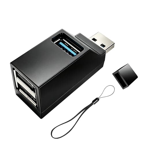GIASYIEH USB Hub 3.0 Splitter, 3-Port Compact USB Splitter (1 USB 3.0 + 2 USB 2.0), Ultra-Slim Mini USB Hub Expander for Laptop, MacBook, Surface Pro, PC, Flash Drive, Mobile HDD