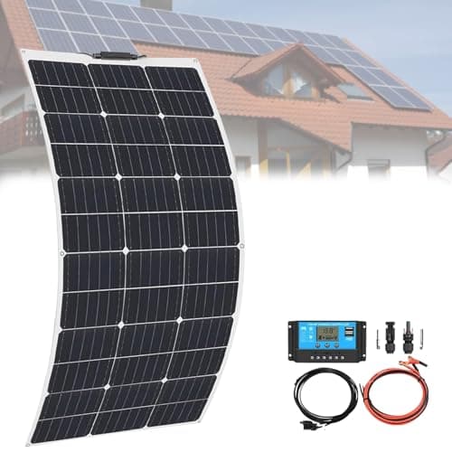 Ofyphth Photovoltaic Panels, Flexible Solar Panel, Monocrystalline Perc Module, with 20A Controller, 400w, for Boat, Car, Caravan, Battery Power Charging. 1×200w