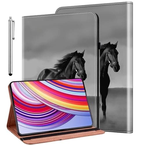 ALILANG Case for OnePlus Pad 2/OnePlus Pad Pro 12.1 inch 2024 Released with Stylus, Shockproof Folding Stand Cover for OnePlus Pad 2 Case-Black Horse