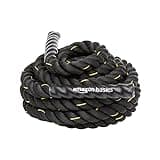 Amazon Basics Battle Rope for Home Gym Workout, Exercise Training Equipment, CrossFit, Strength Training, 1.5 Inch x 30 Feet, Black