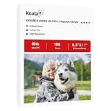 Koala Thick Photo Paper Double-sided Glossy Heavyweight Paper 8.5X11 Inches 80LB 100 Sheets 300GSM Cardstock Compatible with Inkjet Printer