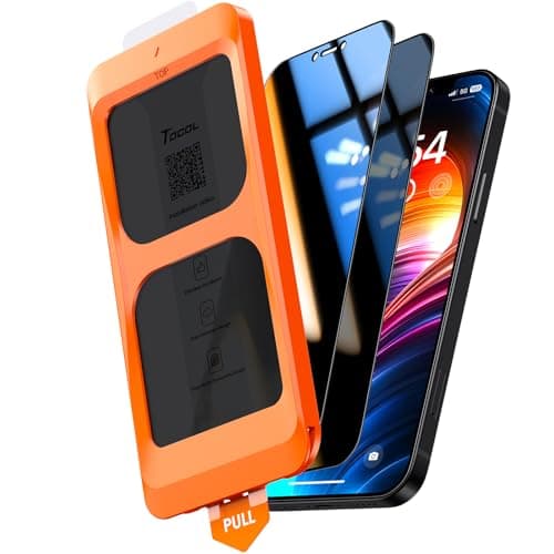 TOCOL for iPhone 12 Privacy Screen Protector/iPhone 12 Pro Privacy Screen Protector True 25°Anti Spy 9H+ Hardness Tempered Glass for Full Coverage Easy Installation 2 Pack