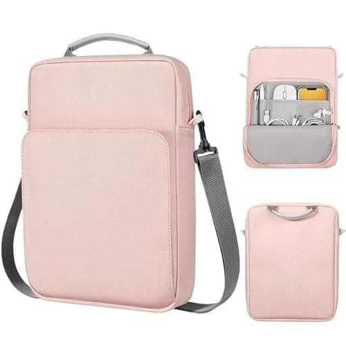 Shockproof Tablet Handbag Suitable For Huawei Matepad 11.5S 2024 2025 2026 11.5inch Multi-pockets Case With Shoulder Strap(Pink)