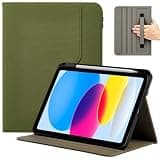 ProCase for iPad A16 11th Generation 11" 2025/iPad 10th Generation 10.9" 2022 with Pencil Holder, iPad 11/10 Case Business Stand Cover Smart Folio with Hand Strap Front Pocket-Mgreen