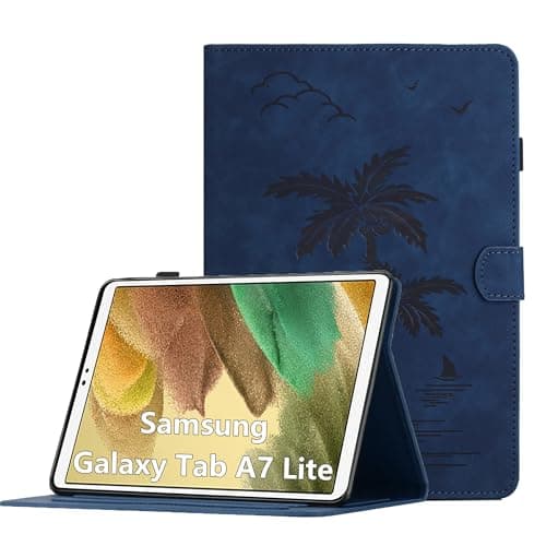 Case for Samsung Galaxy Tab A7 Lite 8.7 Inch 2021 (SM-T227/T225/T220) - Multi-Angle Viewing PU Leather Protective Folio Case with Pocket, Navy Blue
