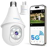 litokam Light Bulb Security Camera 5MP, 5G/2.4GHz 2K WiFi Socket Cam for Home, Wireless Outdoor/Indoor Cameras Outside with Motion Detection, Alarm Siren, Color Night Vision, Campatible with Alexa