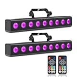 ENDYSHOW LED Stage Light Bar,50W LED 4in1 RGBW DJ Lights Bar with Remote Control Sound Activated DMX Stage Lighting Uplights for Church Events Wedding Disco Party Stage DJ Lighting 2Pack