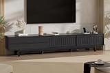 Homiflex TV Stand for up to 85 Inch TVs, 78.7" Entertainment Center with Storage & Power Outlet, Mid Century Modern Media Console w Drawers and Sliding Door, Television Stands for Living Room, Black