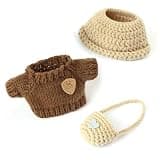 BAIKEA Labubu Clothes for Doll 17cm Dolls Clothes with Accessories Kawaii Outfit Set Brown (NO Doll)