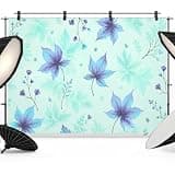 Teal Purple Maple Leaves Fall Backdrop 7x5ft Thanksgiving Botanical Photography Backdrop Fabric Photoshoot Background Tapestry Banner for Birthday Baby Shower Decoration Party Video Photo Studio Props