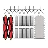 Roller Side Brush Filter Mop Accessories，Compatible with Roborock S5, S5 Max, S6 MaxV, S6 Pure, E4, E5, S51, S52, S55 Parts(Set H)