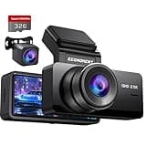 Dash Cam Front and Rear, 2.5K Dual Dash Camera for Cars, Car Camera with 3.16" IPS Screen, 170° Wide Angle, WDR Night Vision, G-Sensor, 24H Parking Monitor, 32GB Card Included, Support 256 GB Max
