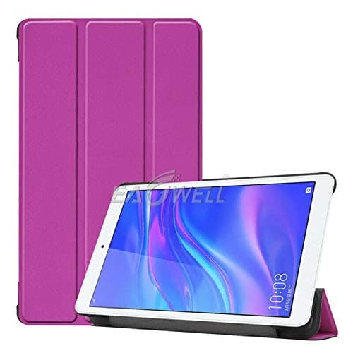 Ultra Slim Shockproof Tablet Cover for Huawei Honor Tab 5 8.0 inch JDN2-W09/AL00 Case Tri-Fold PU Leather Flip Stand Cover (Purple)
