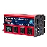 EHSOLZXBE Pure Sine Wave Inverter DC 12v/24v to AC 110v/220v 5500W 5000W 4400/4000W 3000W 2000W Voltage Converter Car Solar Power Inverter(DVPEN01-SL,12V,220V 50Hz)