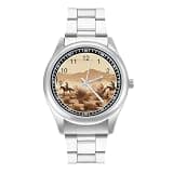 NTVOWPZO Three-Hand Analog Stainless Steel Watches for Men Easy Reader