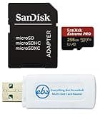 SanDisk MicroSD 256GB Extreme Pro Memory Card Works with DJI Air 2S, Air 2, Mini, Mini 2, Mavic 2 Drone (SDSQXCD-128G-GN6MA) Bundle with 1 Everything But Stromboli MicroSDXC & SD Card Reader