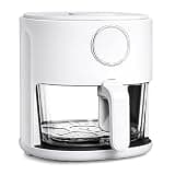 COOK WITH COLOR Colorful 1200W 4Qt Air Fryer: Glass Basket, Dishwasher Safe, 60min Timer, 6 Presets, Temp Control 175F-400F, 4 QT, Linen White