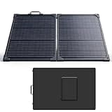 120W Bifacial Foldable Solar Panel Suitcase, Max 20.3V 5.8A, 23% High-Efficiency ETFE Charger with 2 Reinforced Kickstands, for Power Station, RV, Camping, Off-Grid & Blackouts, Net Weight 9.5lbs