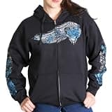 Milwaukee Leather Ladies 'Angel Roses' Zip Up Hooded Ladies Black Sweat Shirt-MPLH228014-BLACK-M