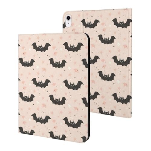 Compatible with iPad A16 Case 11 Inch 2025, Compatible with iPad 10th Generation Case 10.9 Inch 2022, Cute Star Bat Print Slim Tablet Cover, with Stand, Auto Wake/Sleep