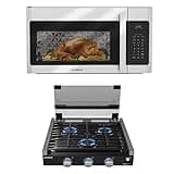 CAMPLUX 21,000 BTU 3 - Burner RV Stove & 1.5 Cu. Ft. Convection OTR Microwave - All - in - One Kitchen Bundle for RVs and Compact Spaces