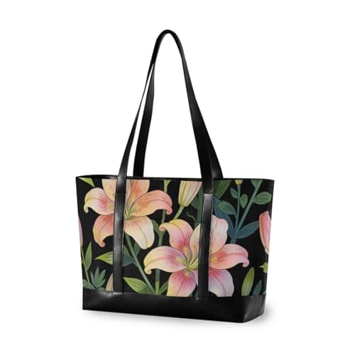 tplaotee Vintage Lily Flower professional briefcase bag with zipper laptop travel bag for yoga with tablet bolsa para computadora portatil mujer