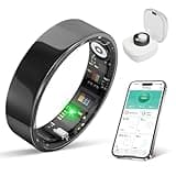 New Smart Ring Health Tracker for Women & Men, Sleep Exercise Health Monitoring, Daily Tracking, iOS/Android Compatible, IP68 Waterproof, No Subscription Required, 5‑Day Battery Life (Black, 12)
