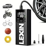LEXIN P5 Tire Inflator Portable Air Compressor, 150PSI Electric Air Pump for Car Tires, 5000mAh Rechargeable Tire Inflator with Digital Pressure Gauge & Auto Shut-Off for Car, Motorcycle, Bike & Ball