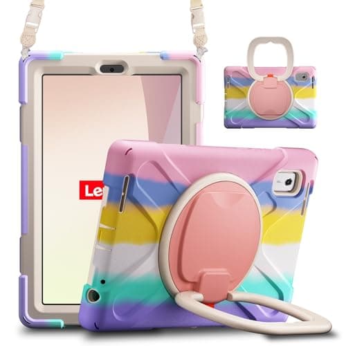 Protective Tablet PC Case Shockproof Heavy Duty TPU Case Compatible with Lenovo Tab M9 Case (TB-310FU) 9.0 Inch,Rotating Kickstand Handle Shoulder Strap,Protective Cover Drop-Proof Shock-Proof ( Color