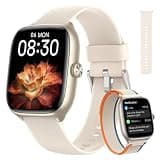 Smart Watch for Women Android iPhone [40mm 3 Bands], 1.75‘’ AMOLED HD Screen Fitness Watch with Answer/Make Calls, 110+ Sport Modes, Heart Rate/Sleep/SpO2 Monitor, 3ATM Waterproof (Light Khaki)