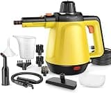 1200W Handheld Steam Cleaner for Home, Powerful Natural Multi‑Surface Steam Cleaner with 10 Accessories, Pressurized Steamer for Deep Cleaning Tile, Grout, Showers, Bathrooms, Kitchens & Car, Yellow