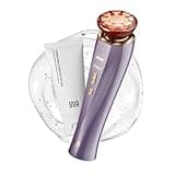 INIA Flare 3-in-1 Microcurrent Facial Device Red Light Therapy for Face and Neck Massager Tool with Heat & Vibration for Skincare Puffiness, Firming, Smoothing