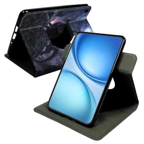 Cdkfxjy Case for Samsung Galaxy Tab A9 8.7 Inch 2023, 360° Rotating Stand Cover with Auto Wake Sleep, Premium PU Leather Folio Protective Shell,Black Dragon