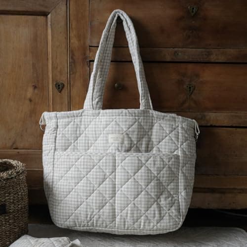 Biological Cotton Diaper Bag - Vichy Collection by Dans le sac